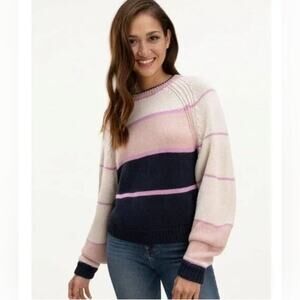 Splendid Adore Striped/Color Block Cotton Pullover Sweater Sz Small